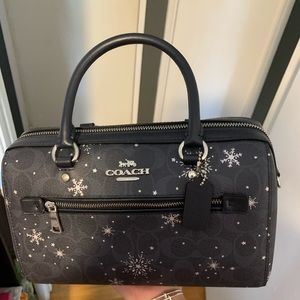 NEW Coach snowflake Rowan satchel purse